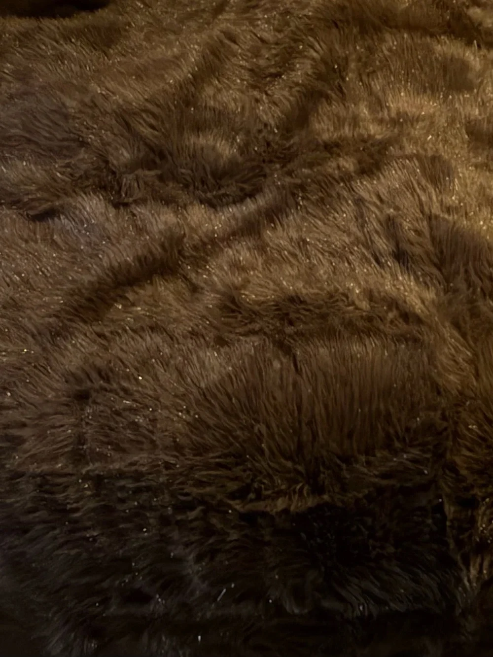 Plush Faux Fur Throw Blanket - Rich Chocolate Brown with Shimmer Strands 60”x80”